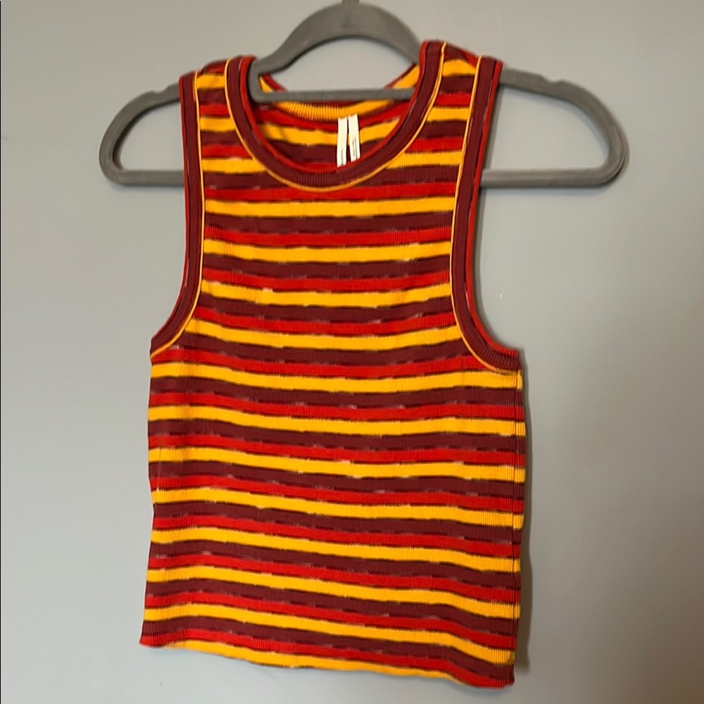 Anthropologie Striped Tank Top - Red and Yellow